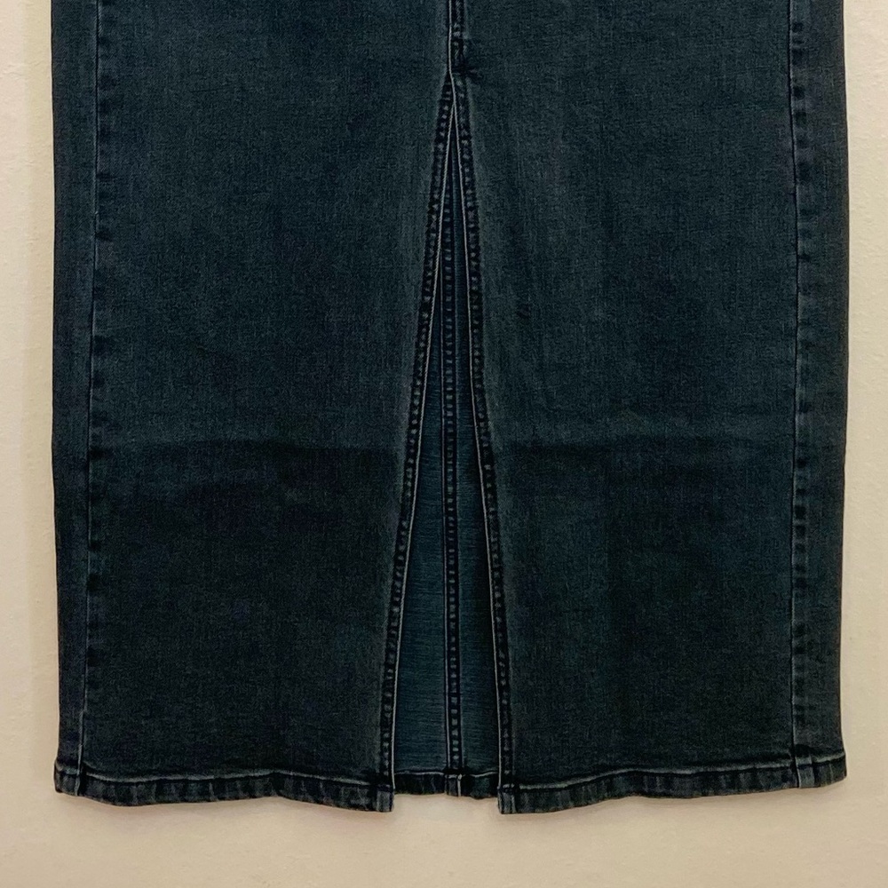 LOFT Denim Front Slit Pocket Midi Skirt - Picture 3 of 5
